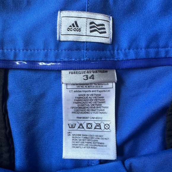 ⛳️ Adidas Golf Men’s Performance Shorts - Royal Blue - Climalite - Size 34 - Picture 3 of 4